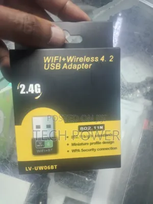 WiFi + Bluetooth USB Adapter for Laptop & Desktop PC