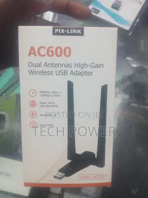 WiFi + Bluetooth USB Adapter Dual Antenna High Gain Wireless