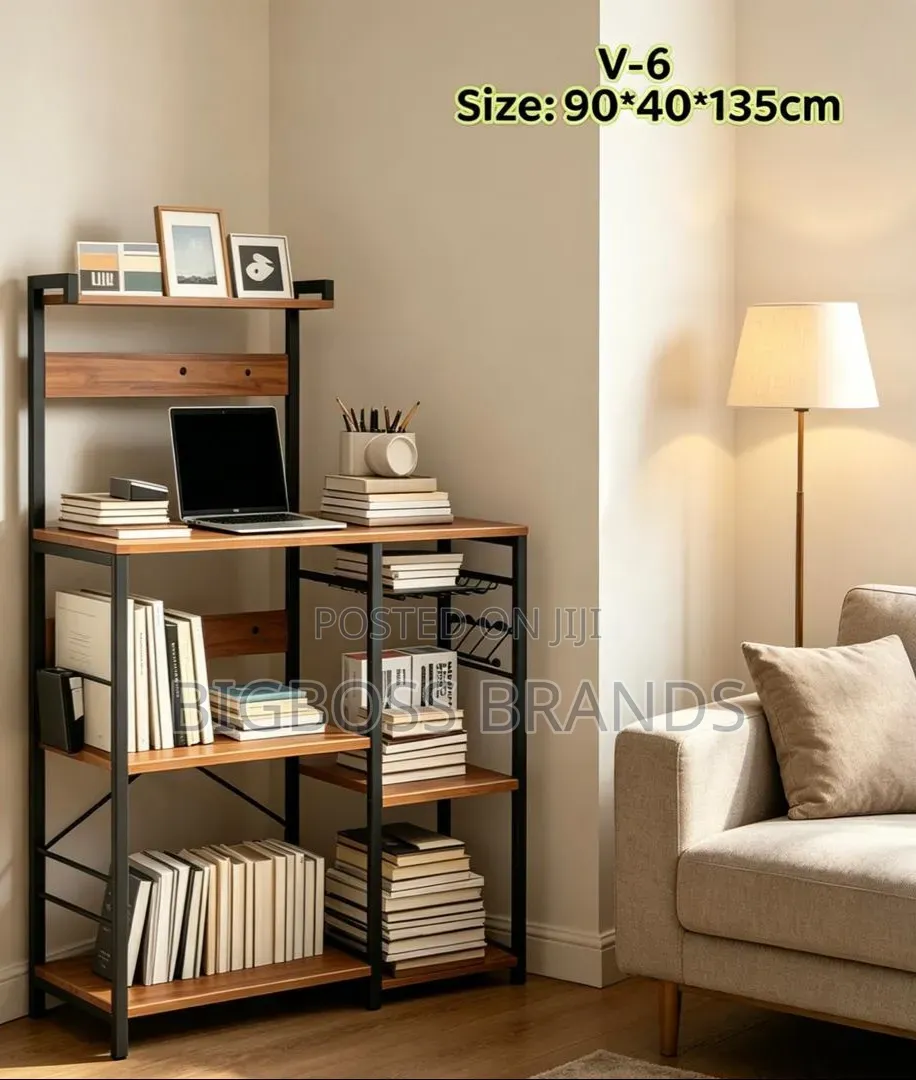 5-Tier Bookshelf Study Desk (Model v-6) Measuring 90 × 40 × 135