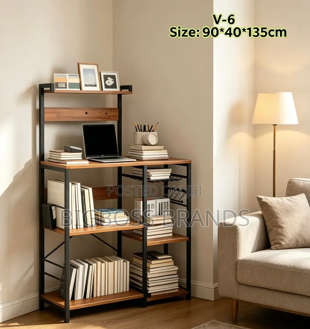 5-Tier Bookshelf Study Desk (Model v-6) Measuring 90 × 40 × 135