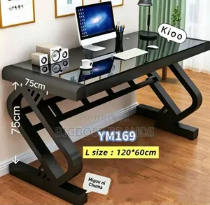 YM169 Modern Glass Top Office Computer Desk