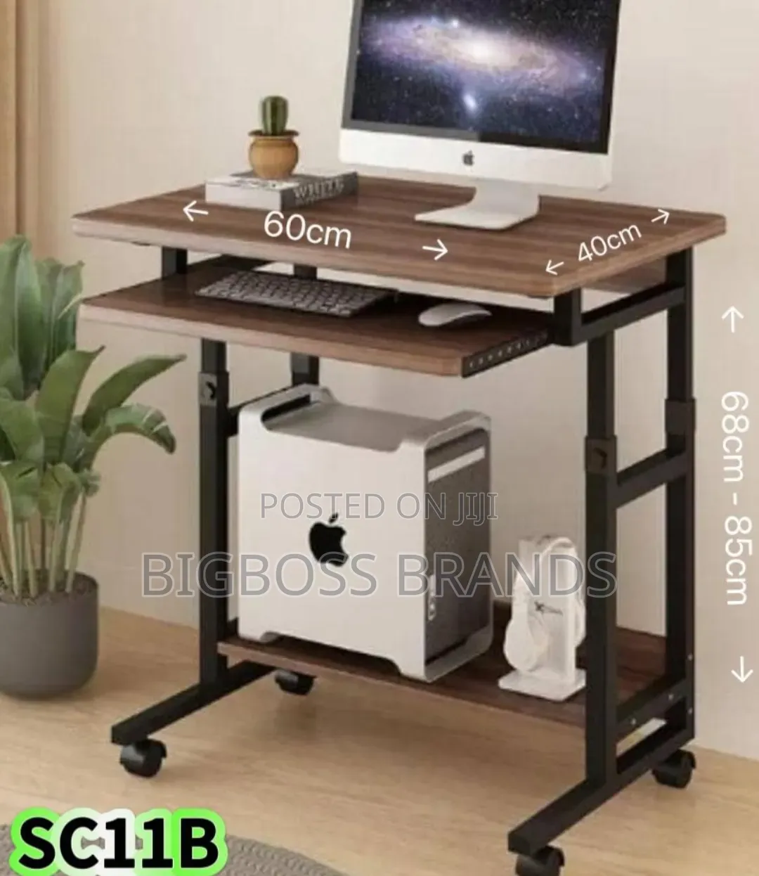 Compact Adjustable Mobile Computer Desk (Model SC11B).