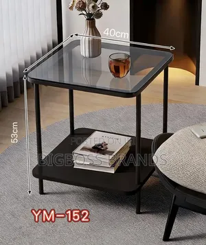 Transparent 2-Tier Side Table or Nightstand (Model YM-152)