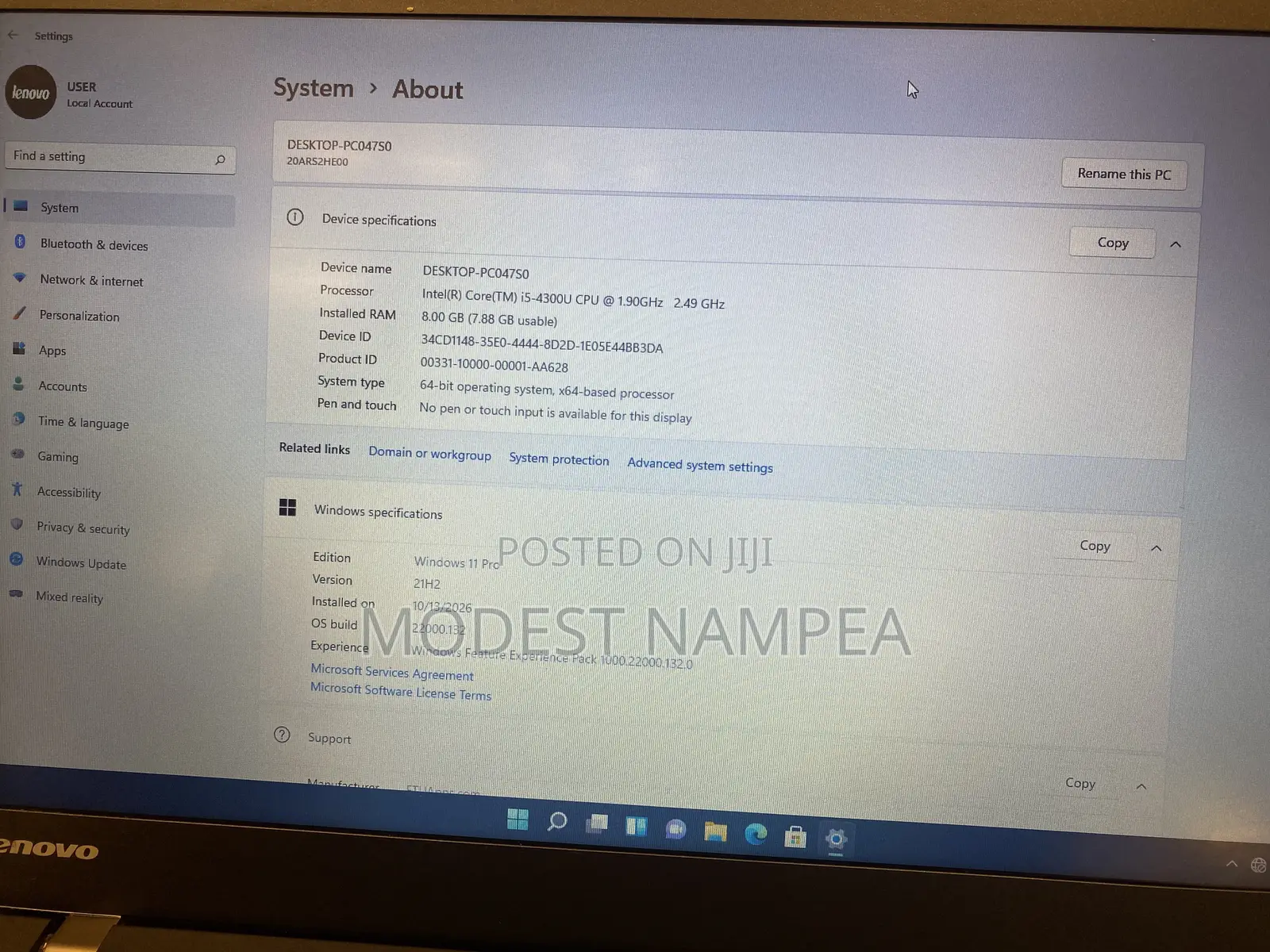 Laptop Lenovo ThinkPad T440s 8GB Intel Core i5 HDD 500GB