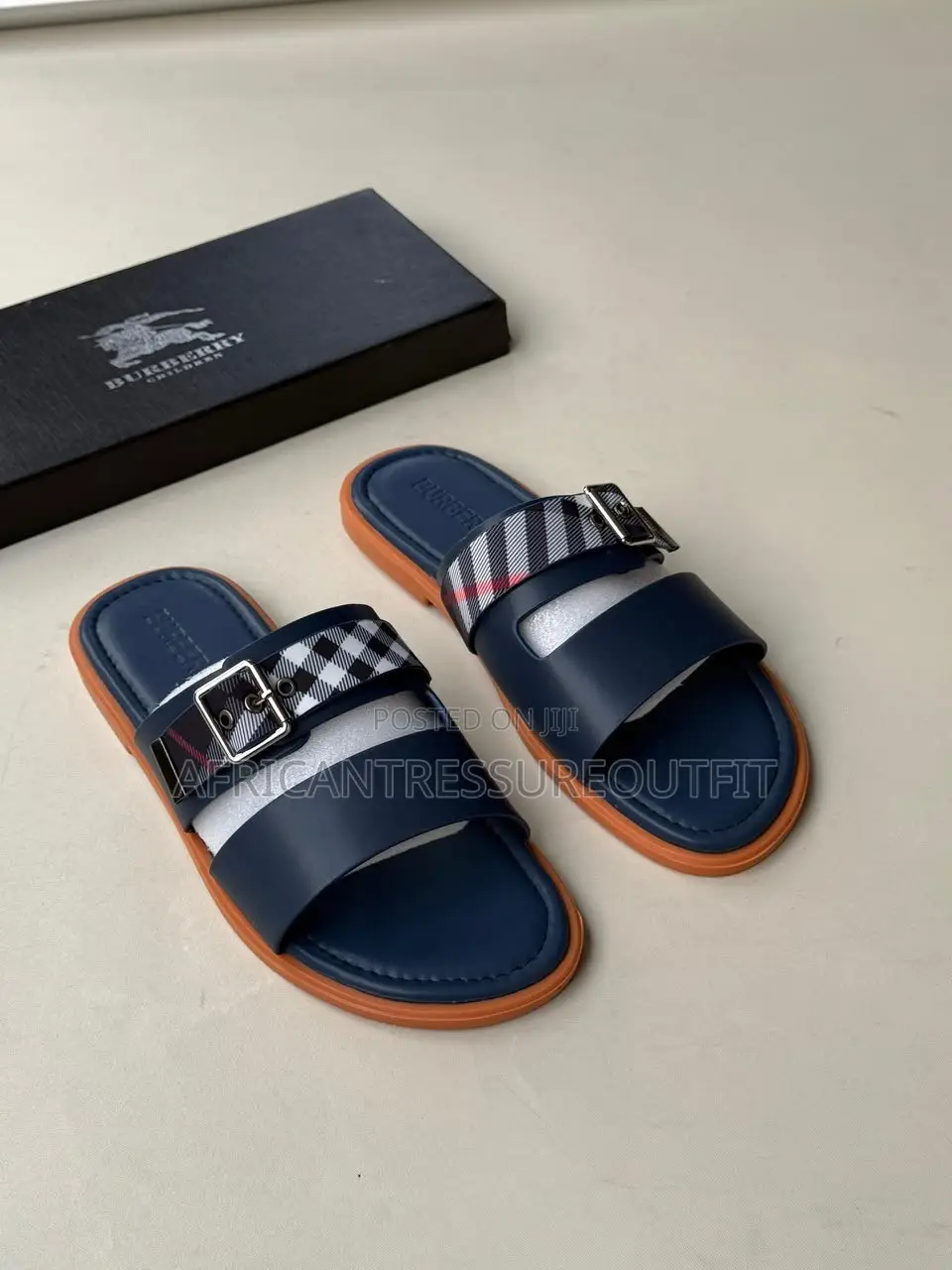 Burberry Leather Slides Quality Sandals Available | Buy Now