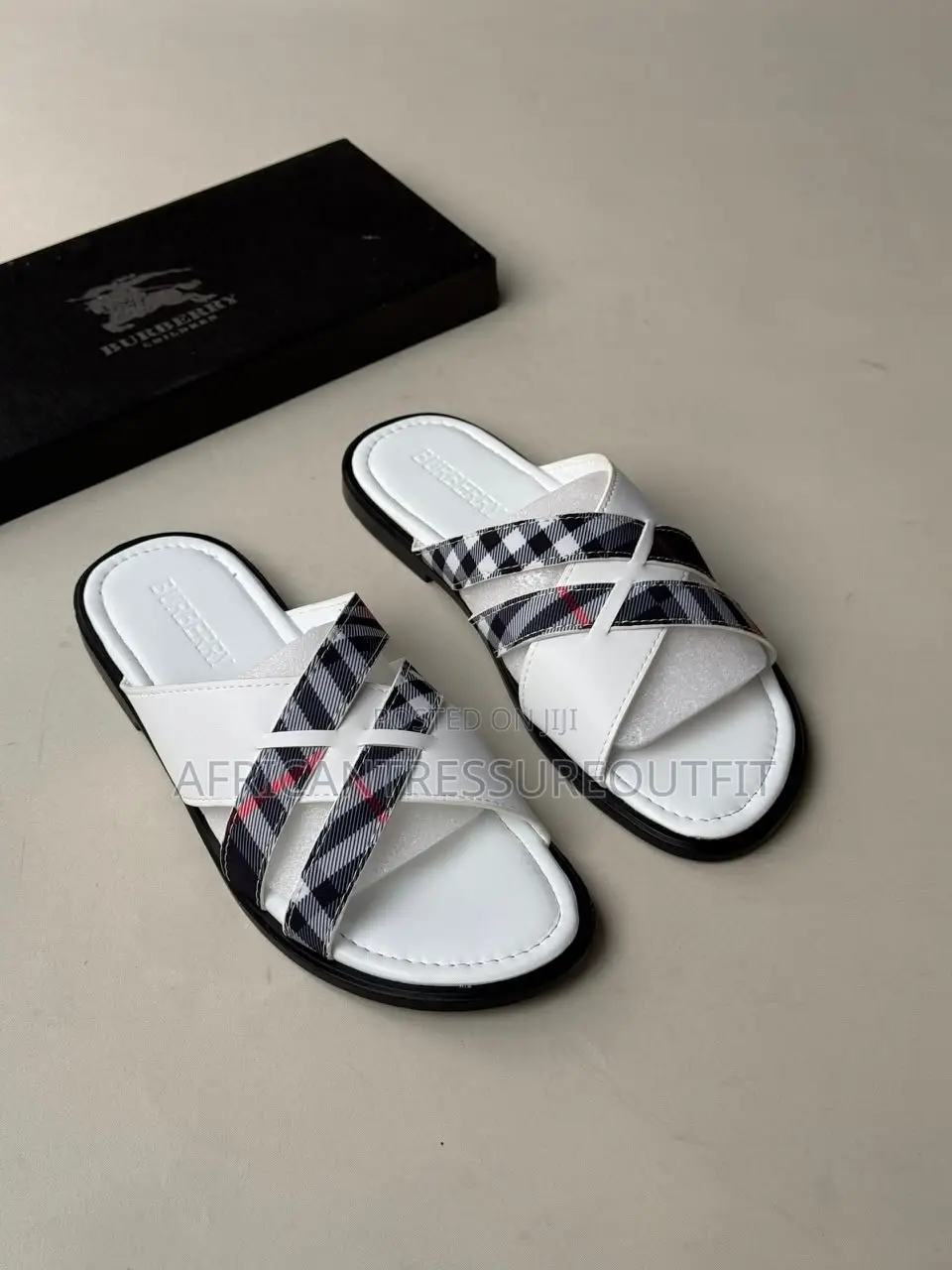 Burberry Leather Slides Quality Sandals Available | Buy Now