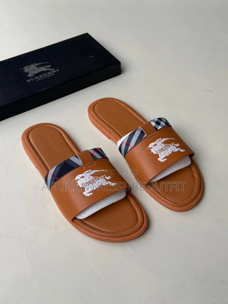 Burberry Leather Slides Quality Sandals Available | Buy Now