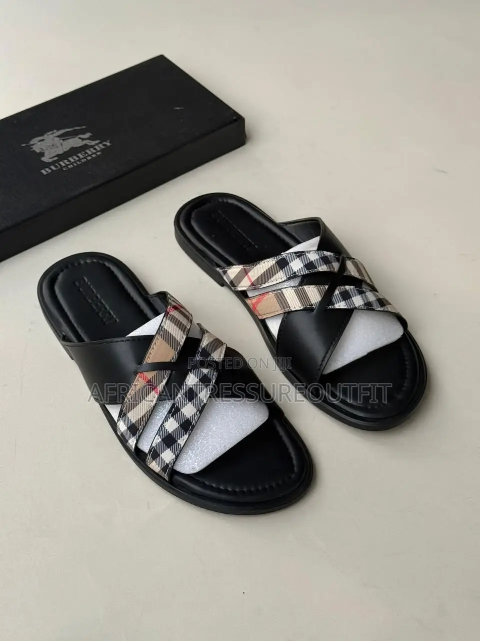 Burberry Leather Slides Quality Sandals Available | Buy Now