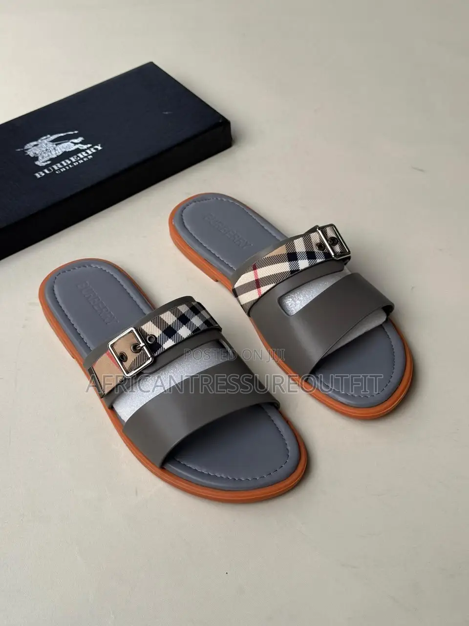 Burberry Leather Slides Quality Sandals Available | Buy Now