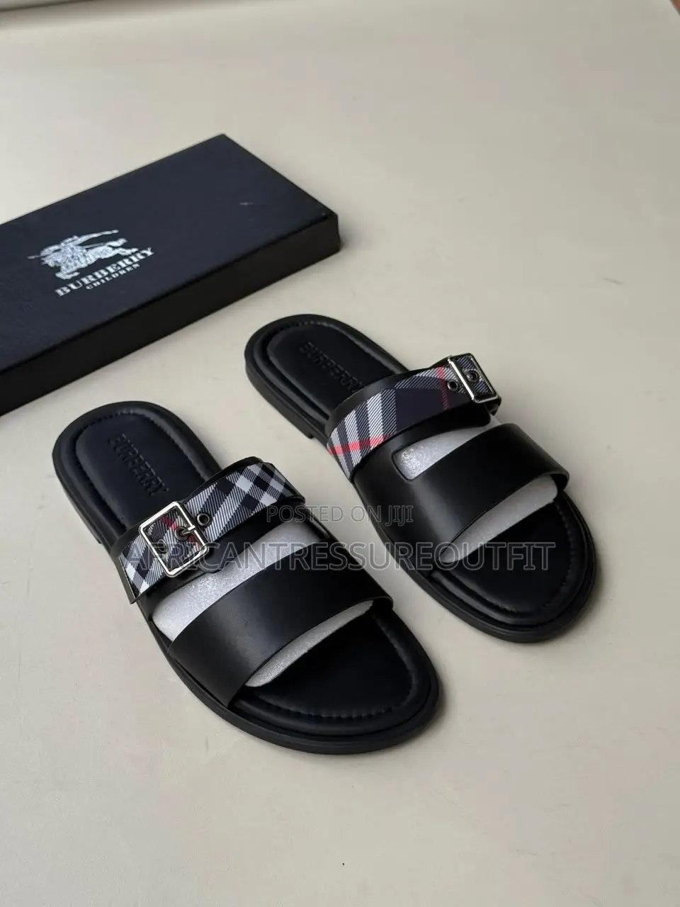 Burberry Leather Slides Quality Sandals Available | Buy Now