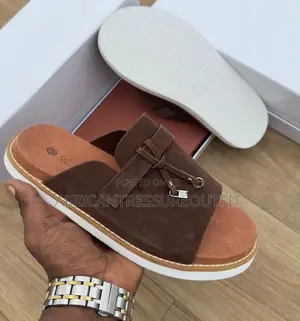 Loro Piano Suede Slip-on Sandals Decorated Front Bow and Tassel Accent