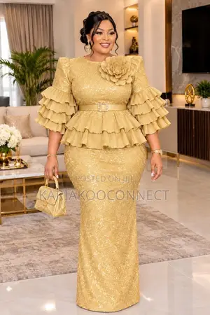 Elegant Tiered Ruffle Top & Fitted Skirt Set