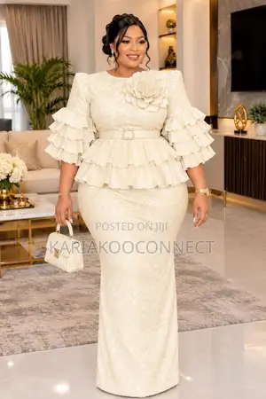 Elegant Tiered Ruffle Top & Fitted Skirt Set