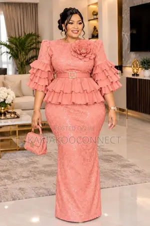 Elegant Tiered Ruffle Top & Fitted Skirt Set
