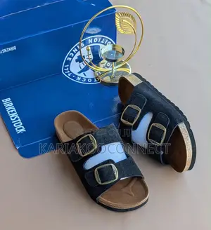 Men's Two-Strap Buckle Suede Slides