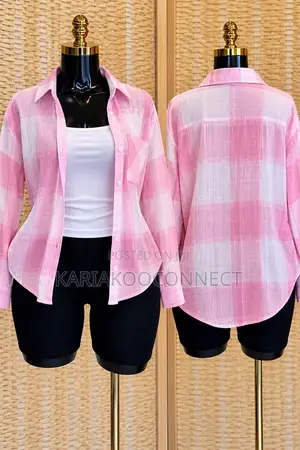 Women's Checked Button-Up Shirt With Vest