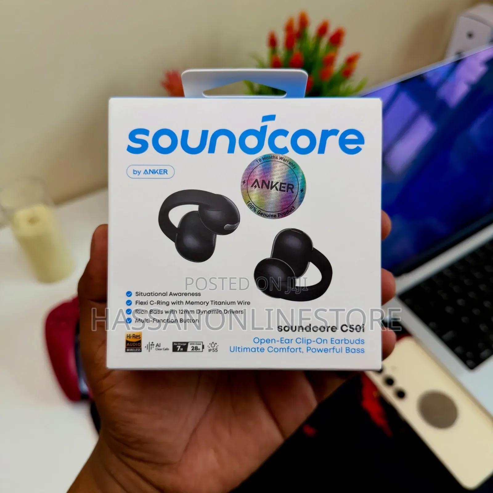 Soundcore by Anker C50i True Wireless Clip-on Earbuds - Black