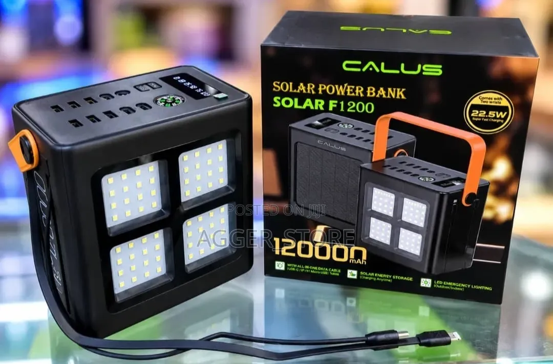 Calus Solar F1200 High-Capacity 120000mAh Portable Solar Power Bank