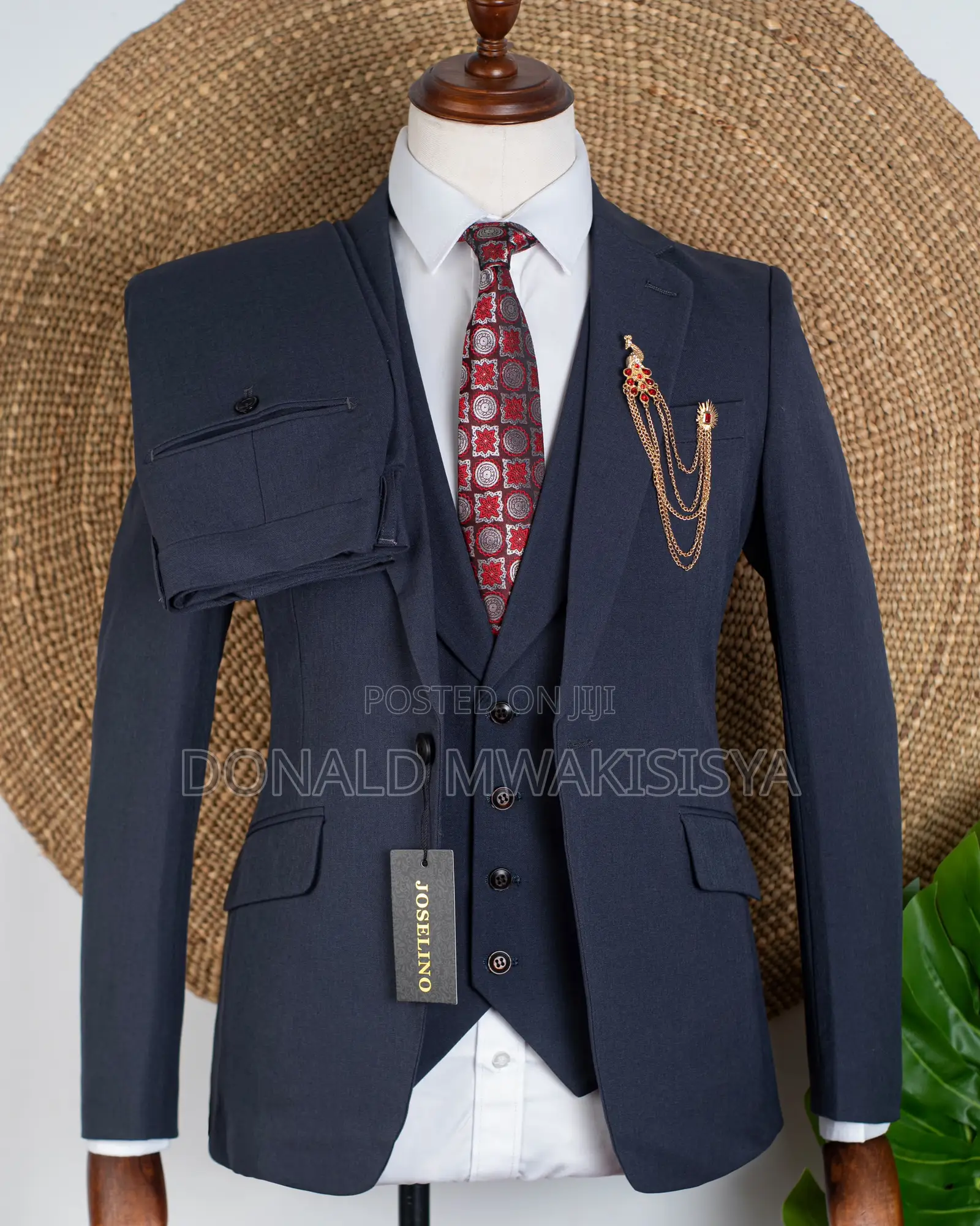 3-Piece Premium Suit - Navy Blue / Dark Blue