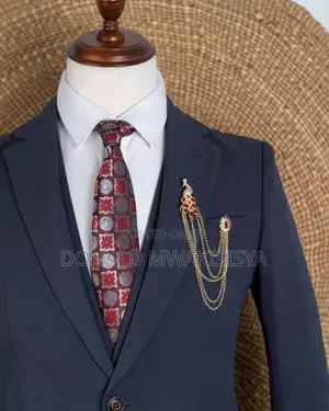 3-Piece Premium Suit - Navy Blue / Dark Blue