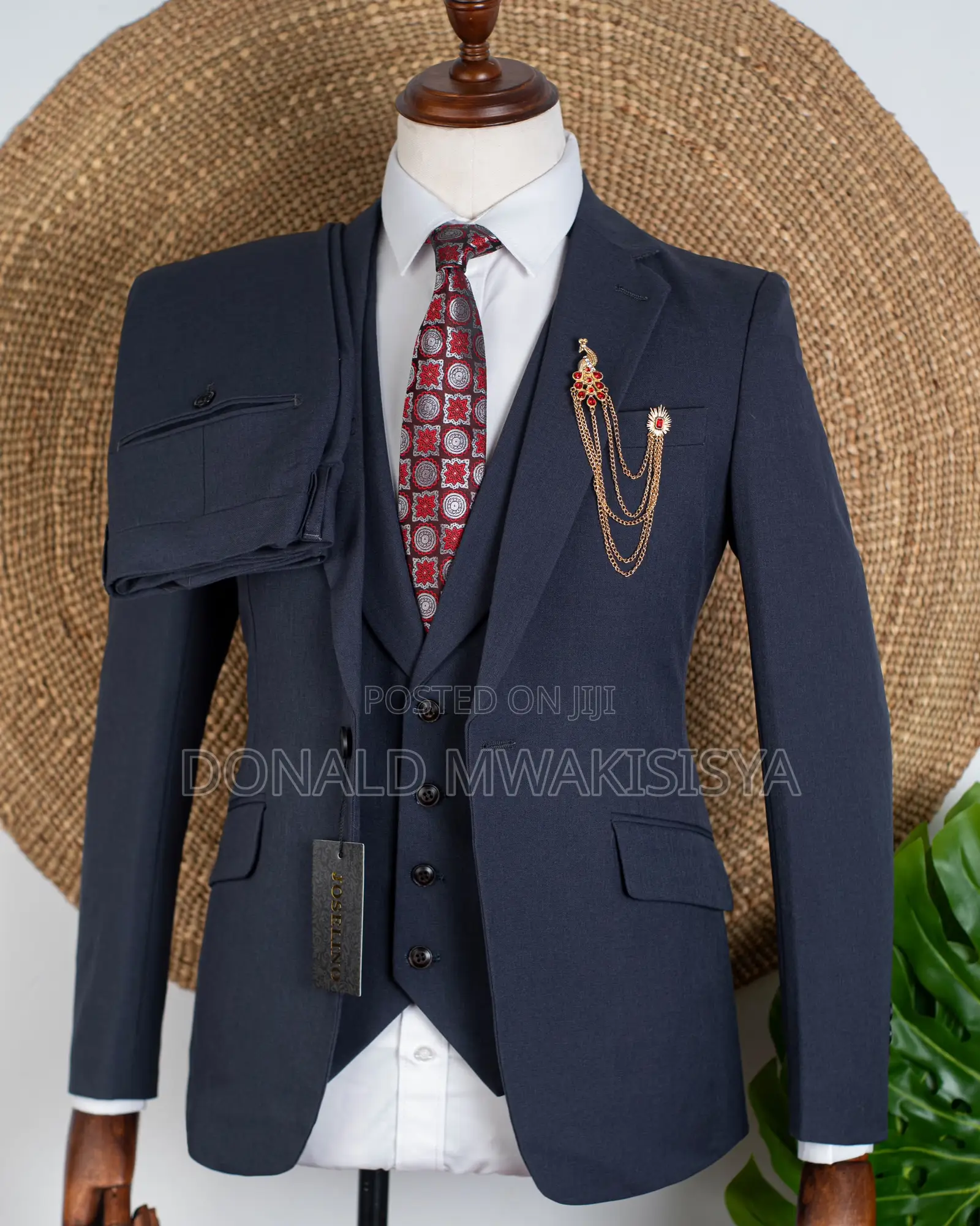 3-Piece Premium Suit - Navy Blue / Dark Blue
