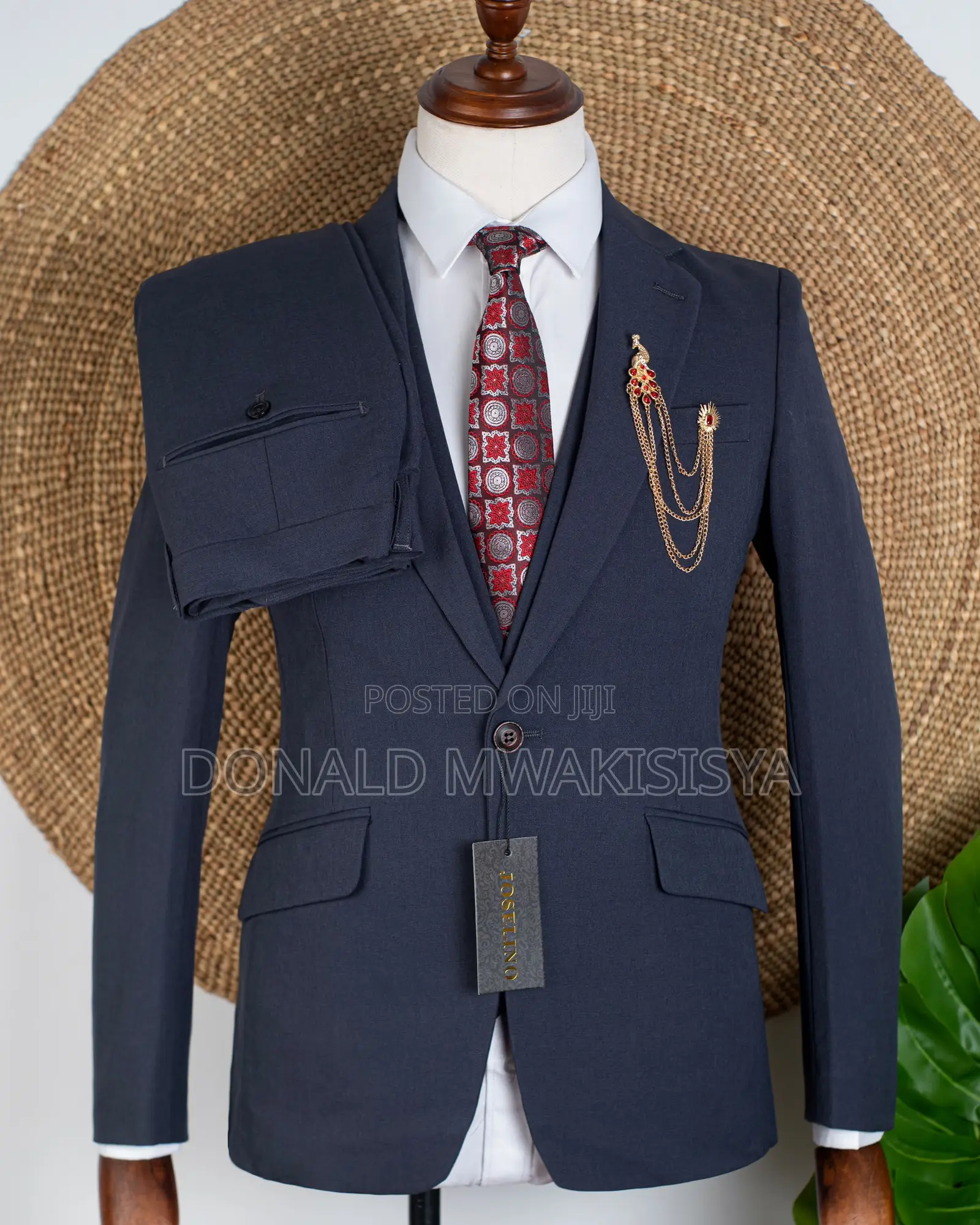 3-Piece Premium Suit - Navy Blue / Dark Blue