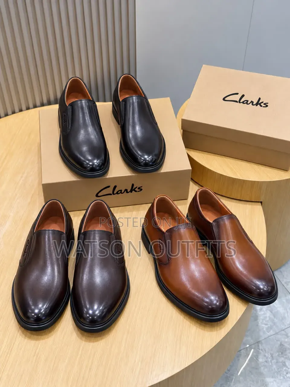 Men's Leather Shoes in Clarks England Design 3 Fine Colours