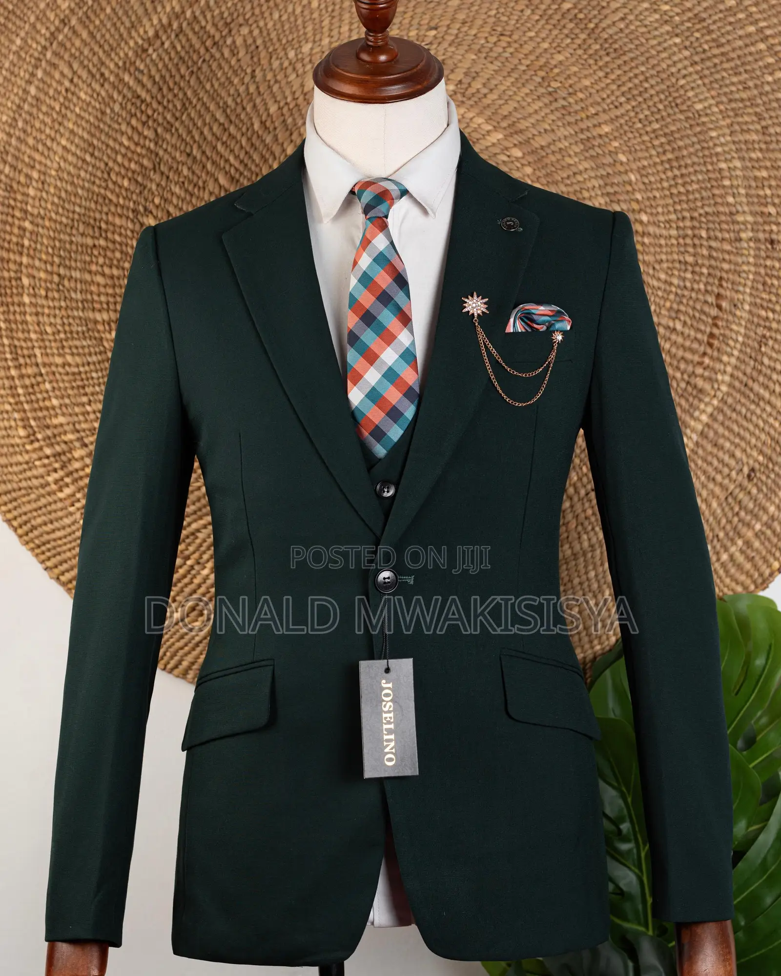 3-Piece Premium Suit - Dark Green / Emerald Green