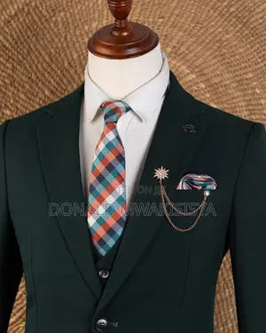 3-Piece Premium Suit - Dark Green / Emerald Green