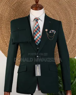 3-Piece Premium Suit - Dark Green / Emerald Green