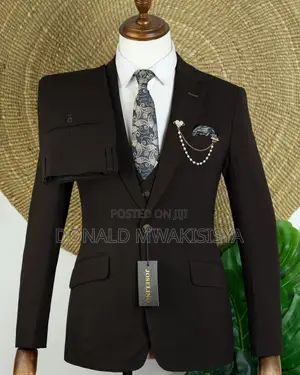 3-Piece Premium Suit - Dark Chocolate Brown