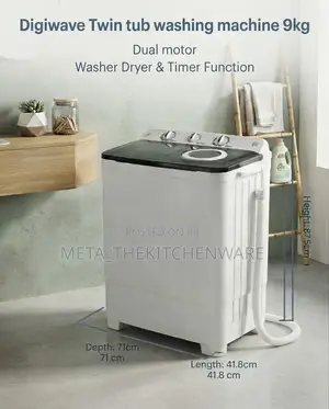 DIGIWAVE SEMI AUTOMATIC 9kg Washing Machine