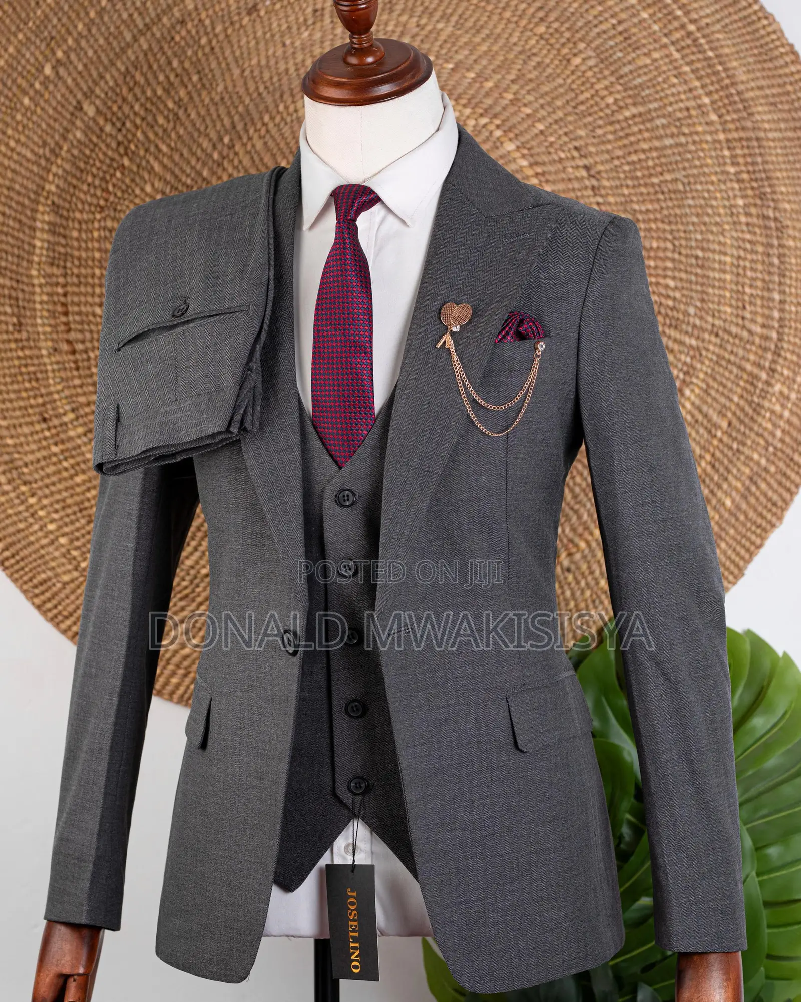 3-Piece Premium Suit - Dark Grey / Charcoal Grey