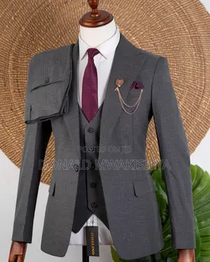 3-Piece Premium Suit - Dark Grey / Charcoal Grey