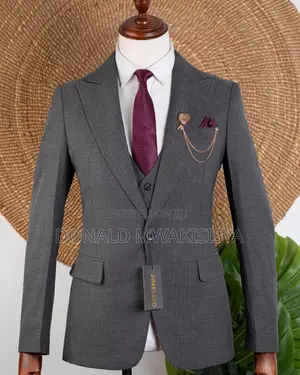 3-Piece Premium Suit - Dark Grey / Charcoal Grey