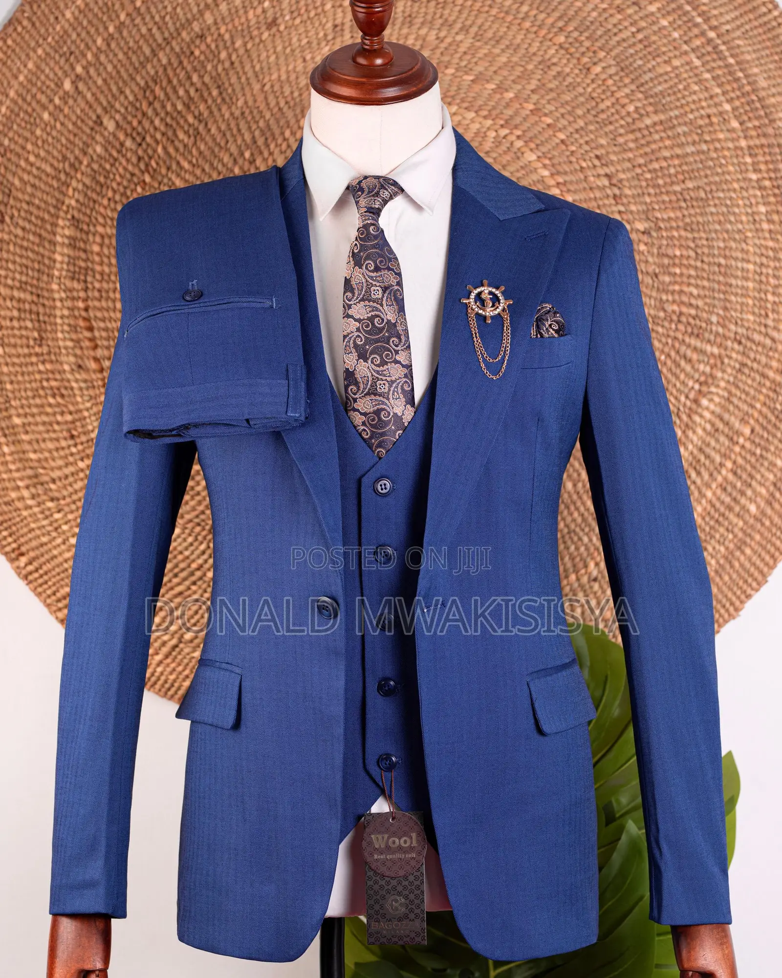 3-Piece Premium Suit - Royal Blue / Ink Blue