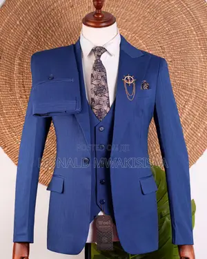 3-Piece Premium Suit - Royal Blue / Ink Blue