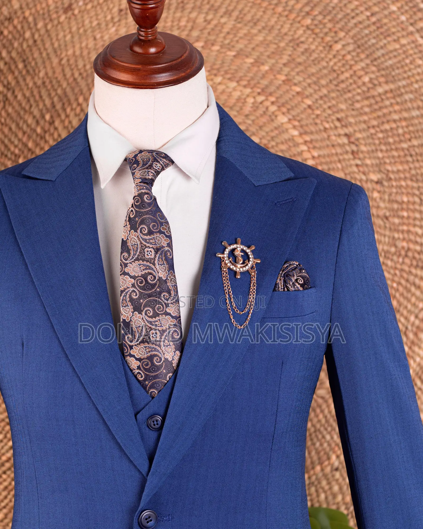 3-Piece Premium Suit - Royal Blue / Ink Blue