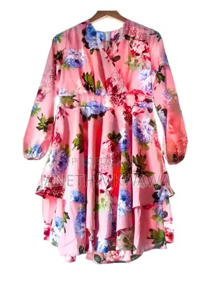 Pink Floral 2-Tiered Dress 2XL Women