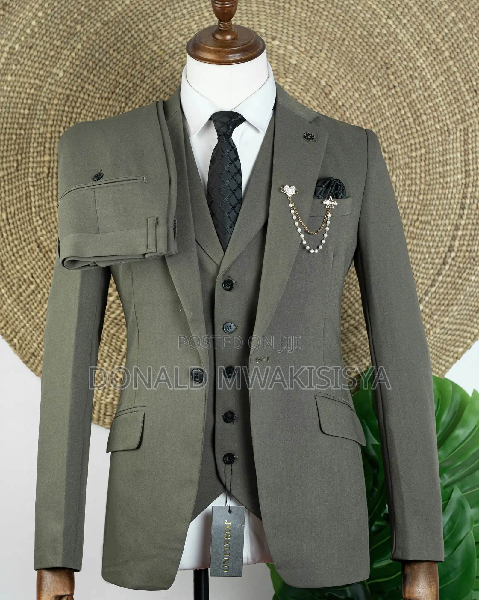 3-Piece Premium Suit - Army Green / Olive Green