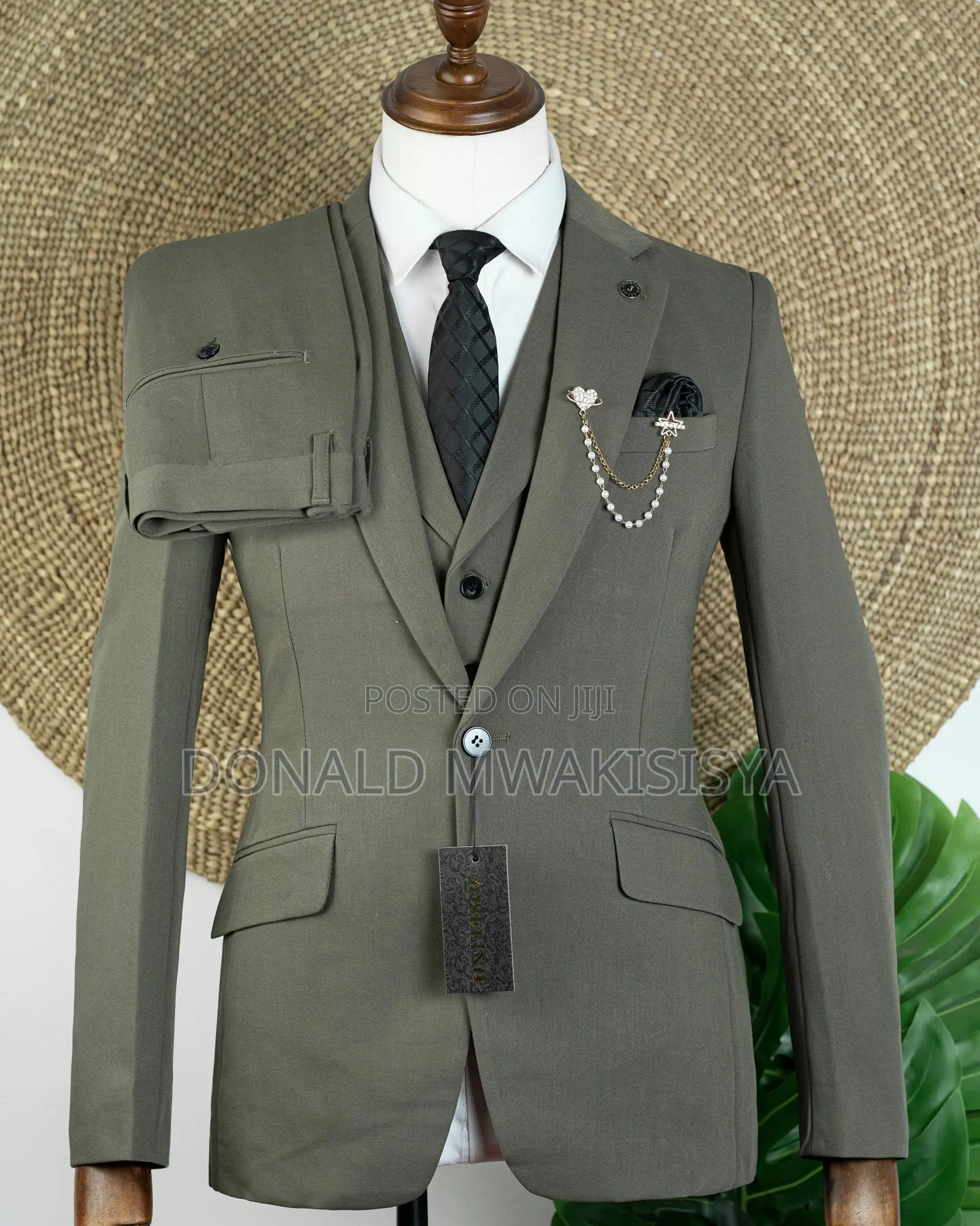 3-Piece Premium Suit - Army Green / Olive Green