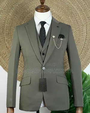 3-Piece Premium Suit - Army Green / Olive Green