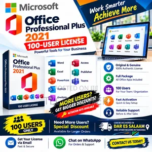 Microsoft Office Professional Plus 2021 Lifetime License Key 100 Users