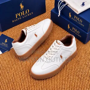 Men's Leather Shoes Sneakers in Polo Design