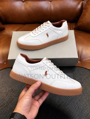 Men's Leather Shoes Sneakers in Polo Design