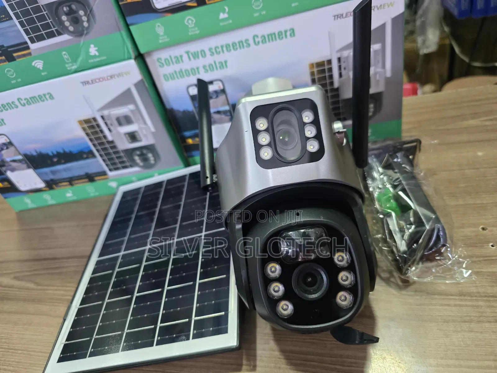 Dual Lens Solar Security Camera V380pro Tunazo Za Wifi Na Za Laini