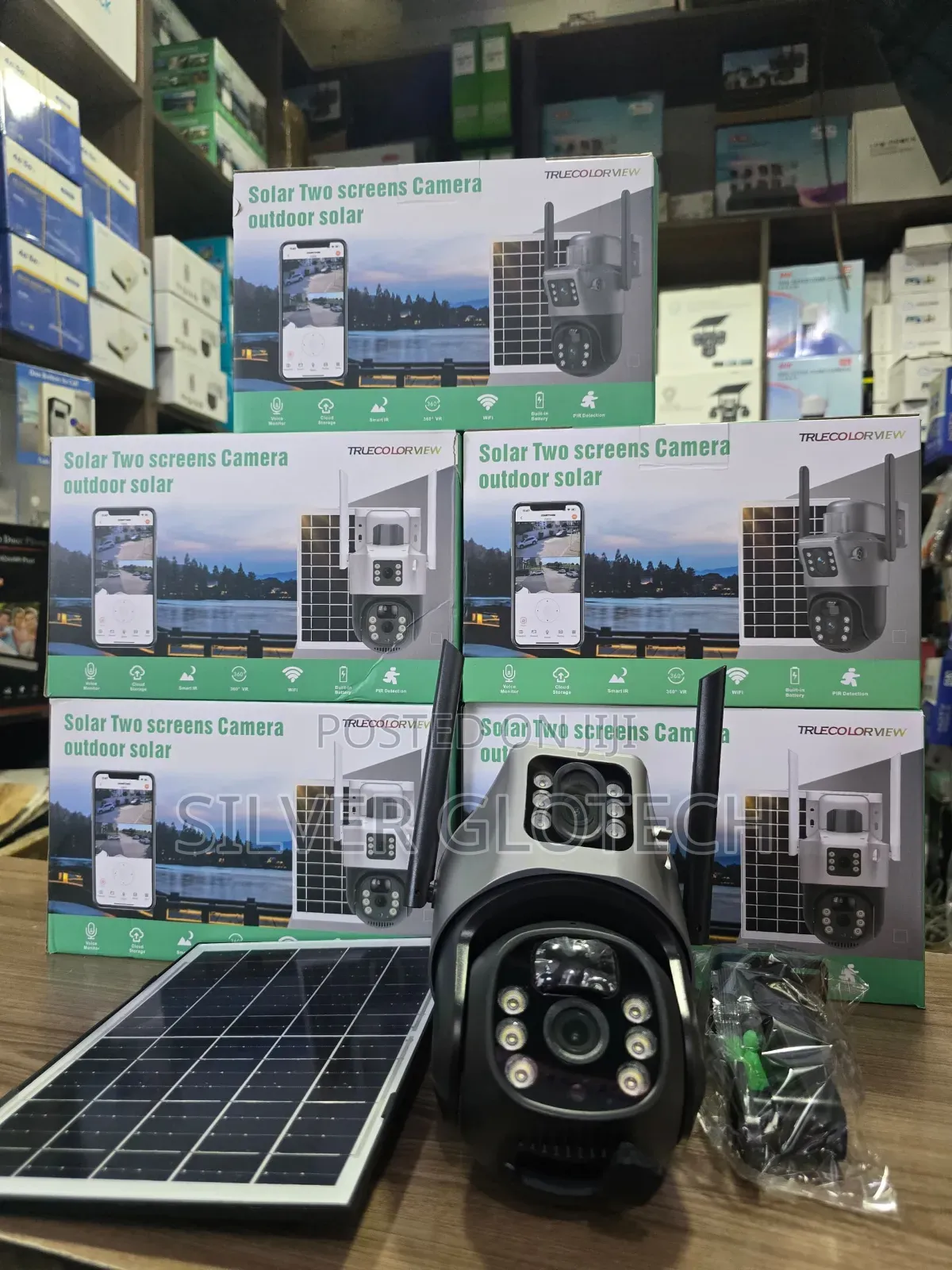 Dual Lens Solar Security Camera V380pro Tunazo Za Wifi Na Za Laini
