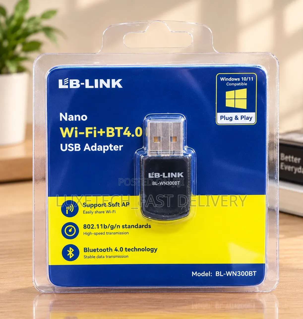 LB-LINK Mini USB WiFi + Bluetooth 4.0 Adapter – Dongle for PC, Laptop