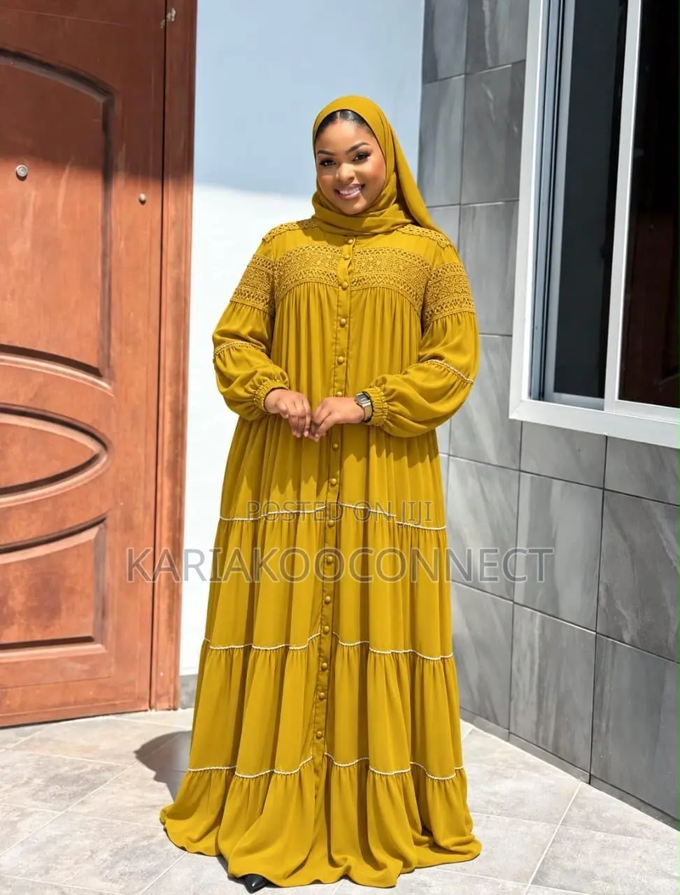Olive Green Tiered Maxi Dress