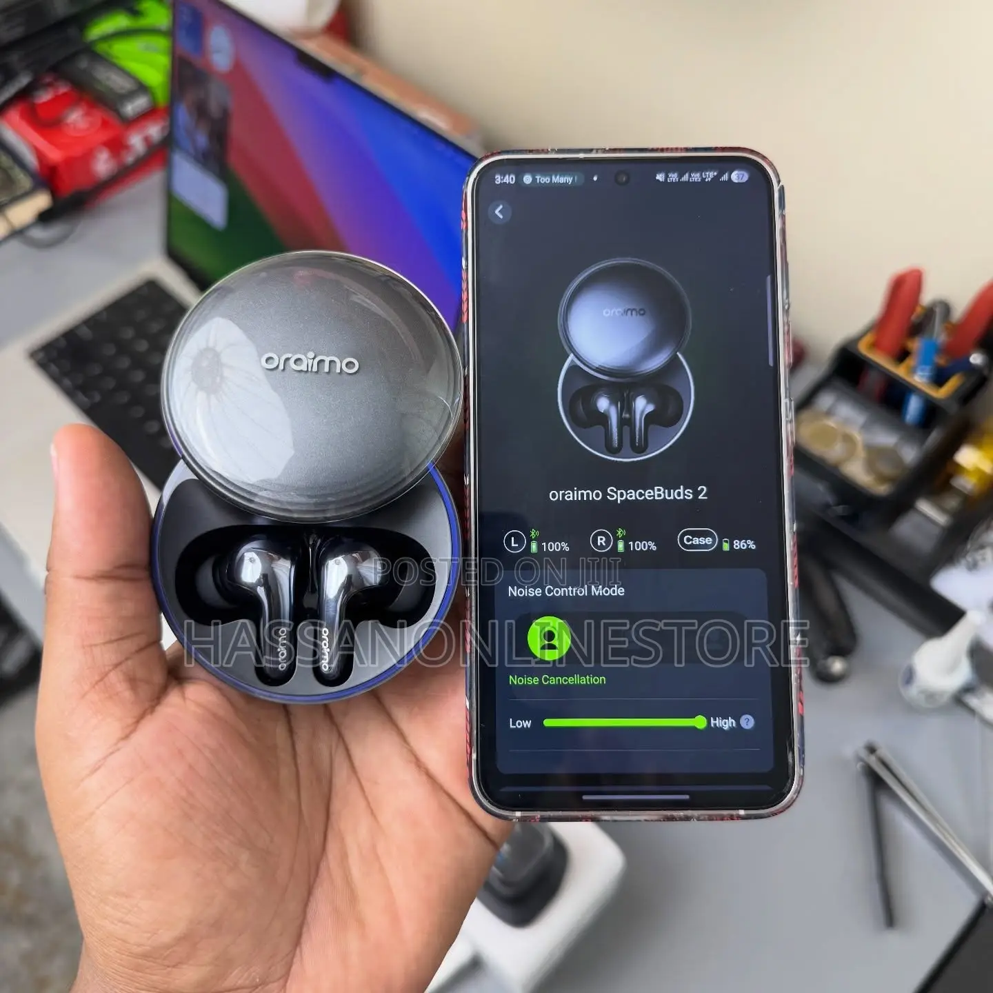Oraimo SpaceBuds 2 52dB Hybrid ANC and AI Translation Wireless Earbuds